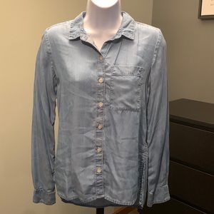 EUC SO denim button down shirt